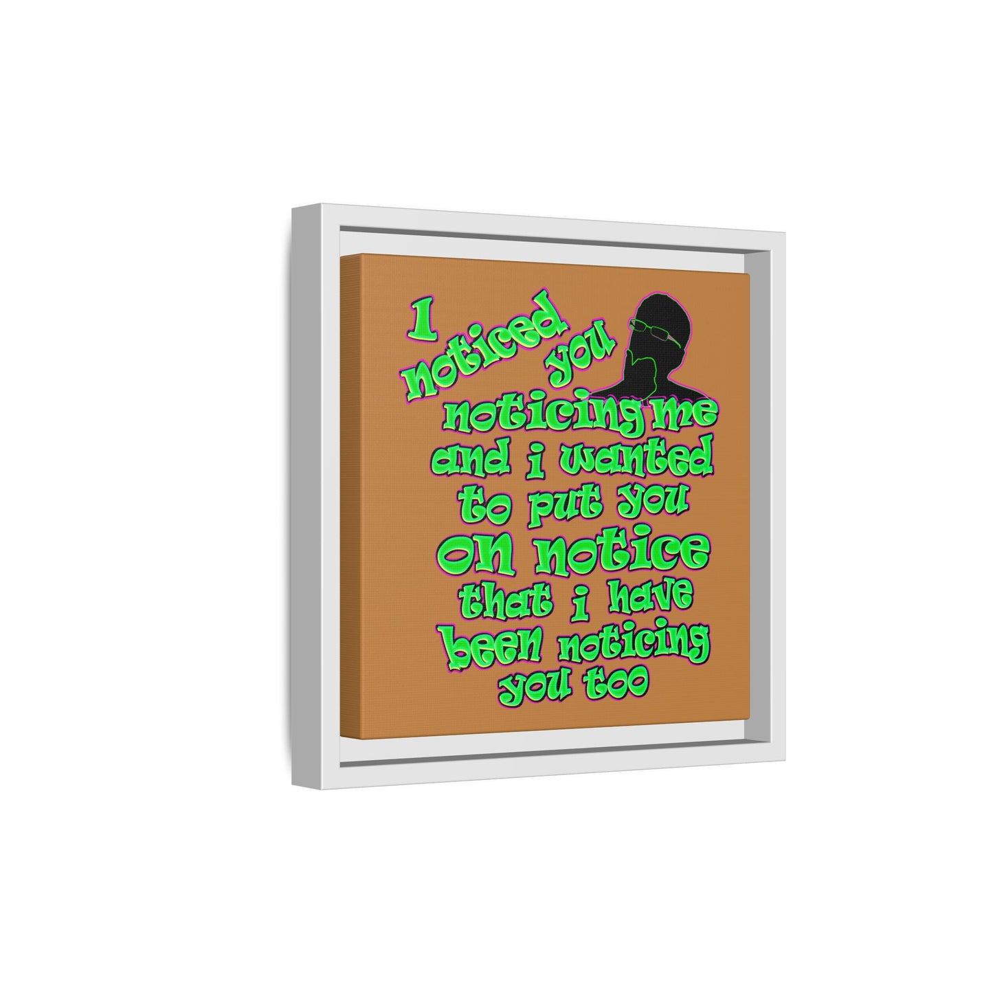 noticed you noticing - framed canvas art (light brown)