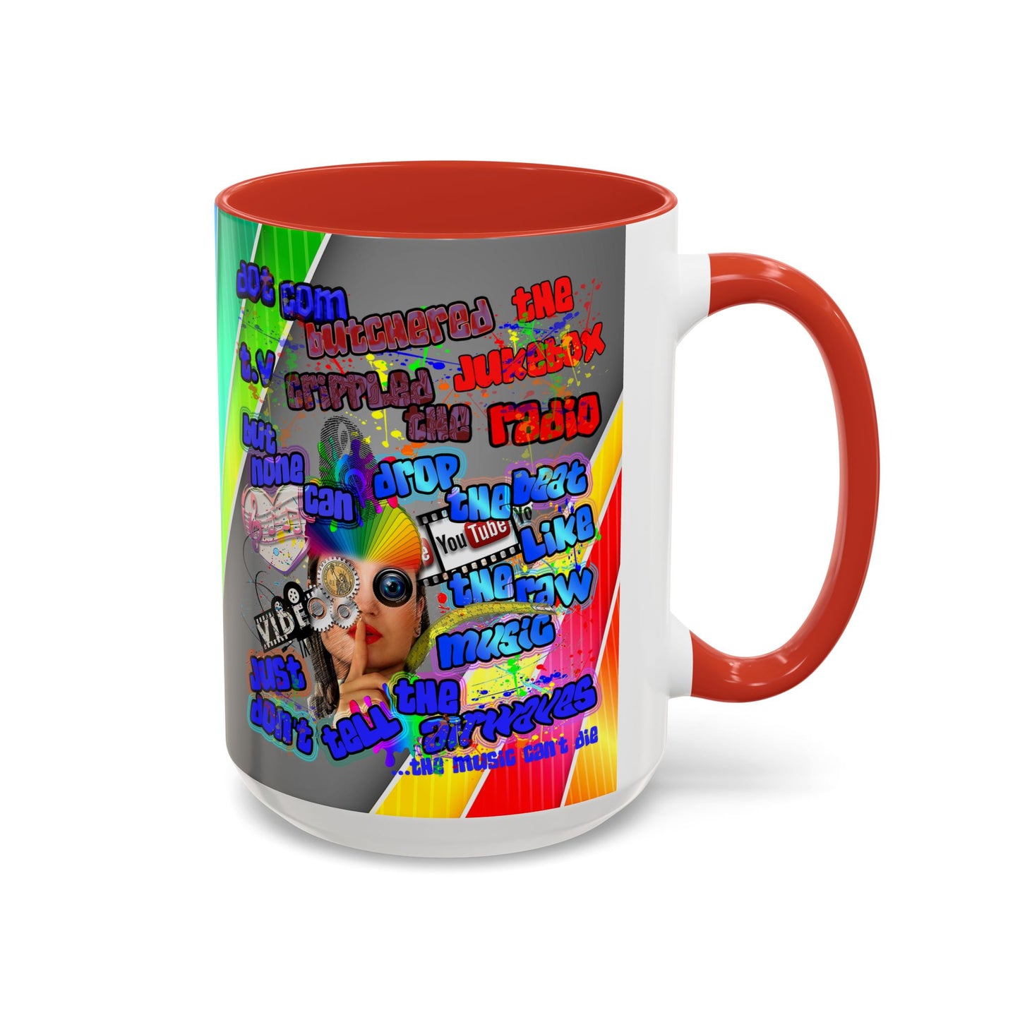 drop the beat - Accent Mug (rainbow split)