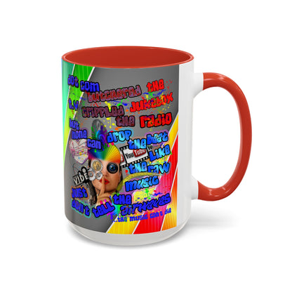 drop the beat - Accent Mug (rainbow split)