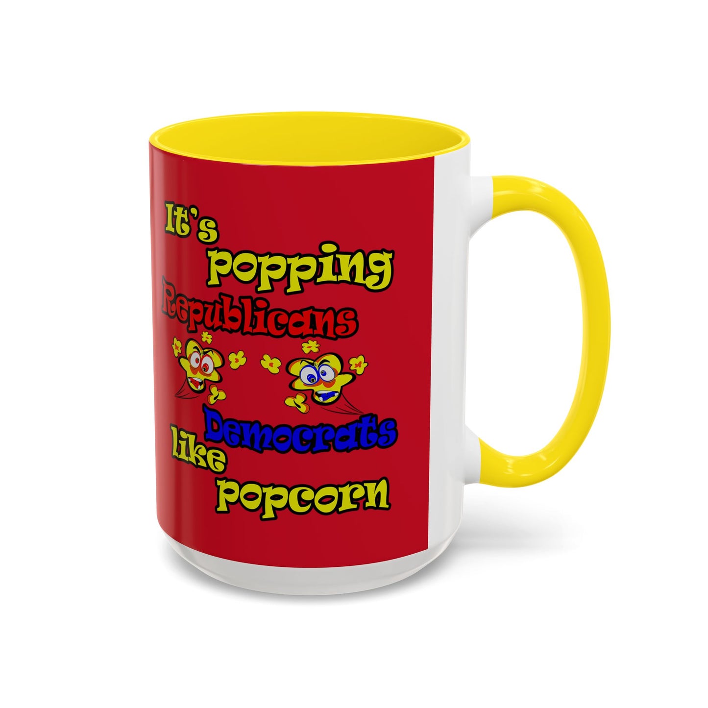 popping like popcorn - Accent Mug (dark red)