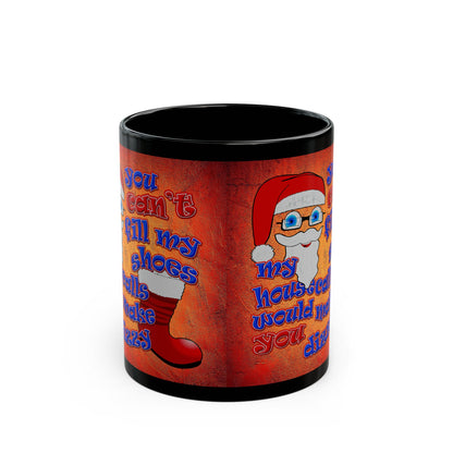 santa's shoes - Black Mug (burnt orange)
