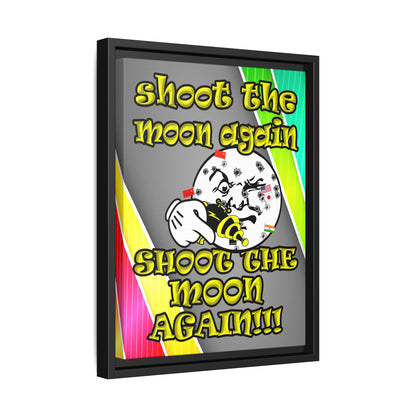 shoot the moon again - framed canvas art (rainbow split)