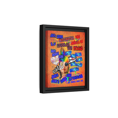 drop the beat - framed canvas art (burnt orange)