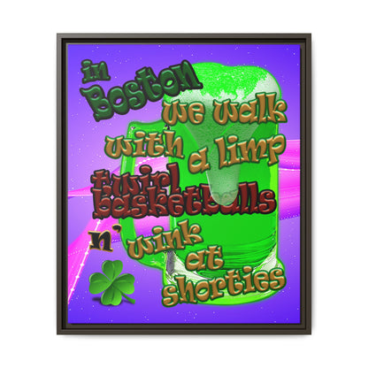 celtics logo - framed canvas art (purple-pink wave)