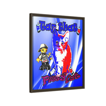tag that - framed canvas art (blue-white wave)