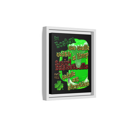 celtics logo - framed canvas art (black)