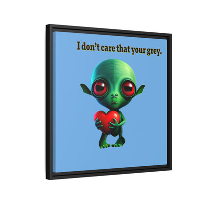 I don't care that your grey - framed canvas art (light blue)
