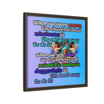 doggystyle - framed canvas art (light blue-purple wave)