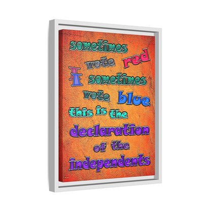 declaration of the independents - framed canvas art (burnt orange)