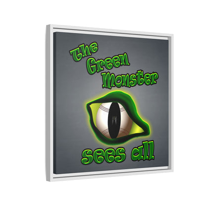 green monster - framed canvas art (grey-light grey)