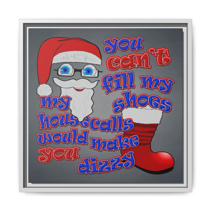 santa's shoes - framed canvas art (grey-light grey)