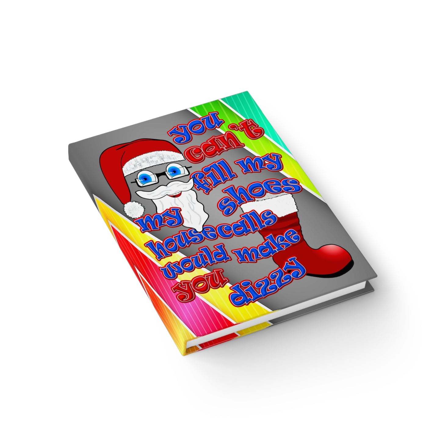 santa's shoes - journal-lined (rainbow split)