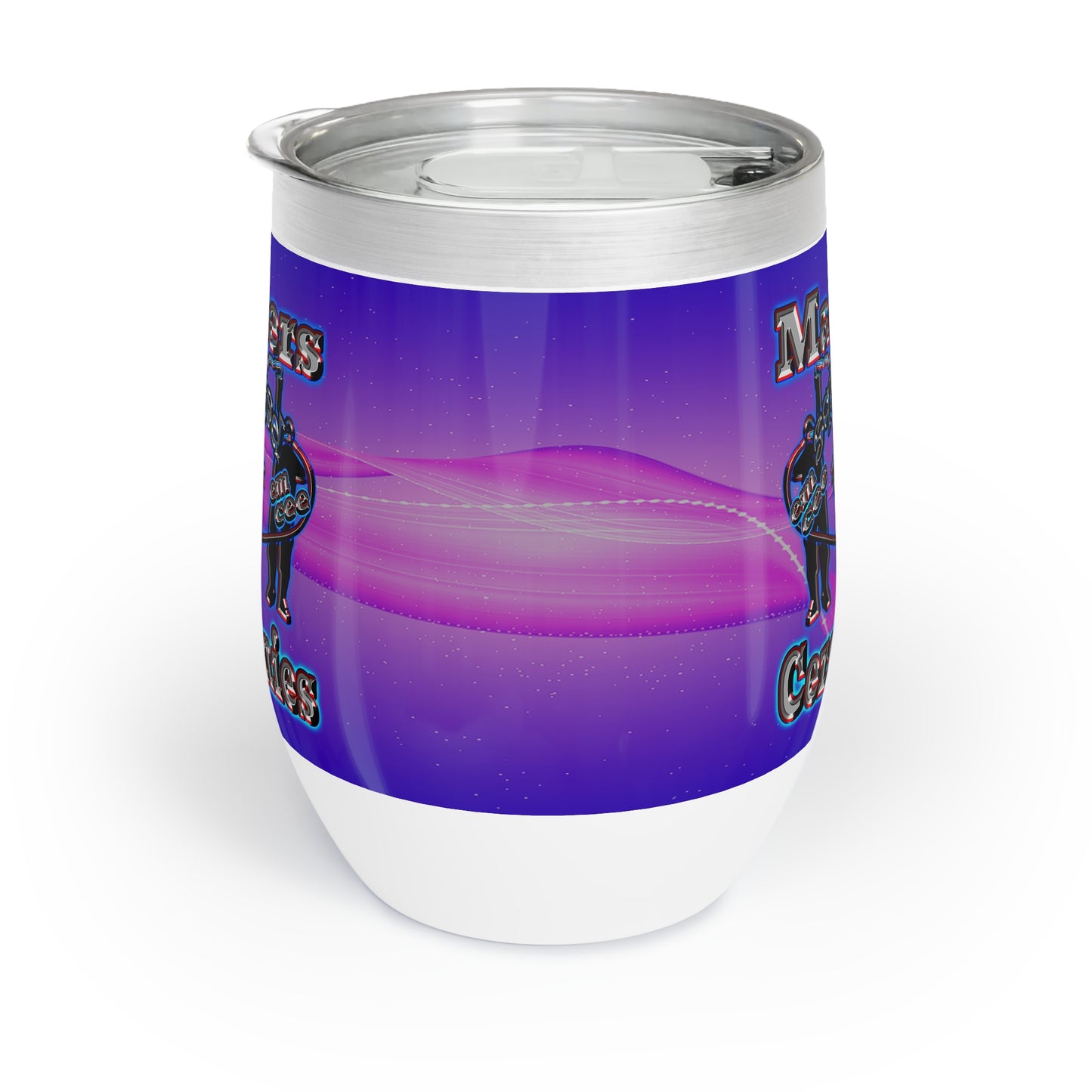 em cee squared - Chill Wine Tumbler (purple-pink wave)