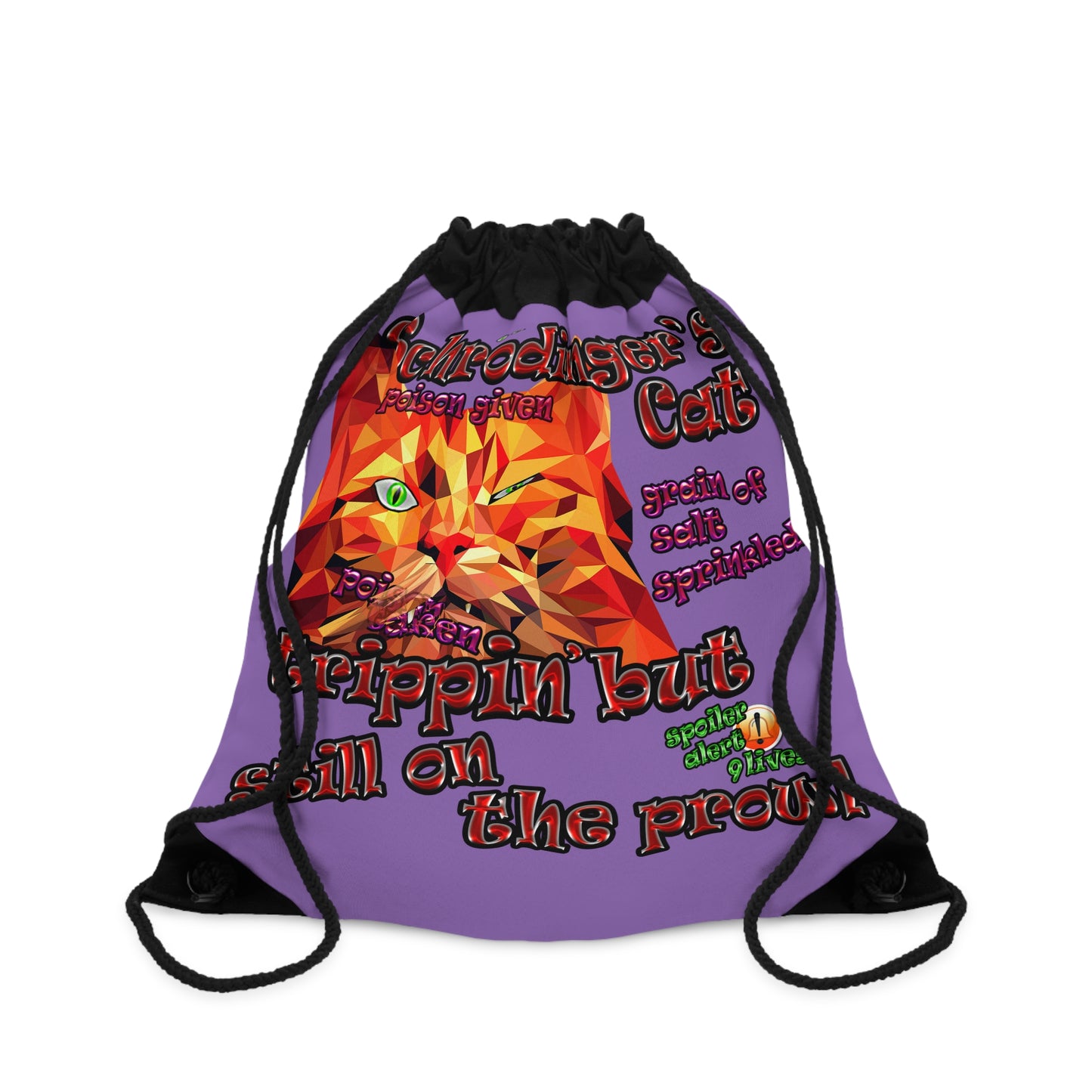 schrodinger's cat - Drawstring Bag (light purple)