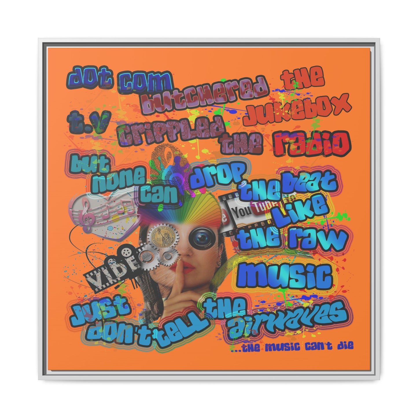 drop the beat - framed canvas art (crusta)