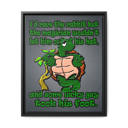 turtle race - framed canvas art (grey-light grey)