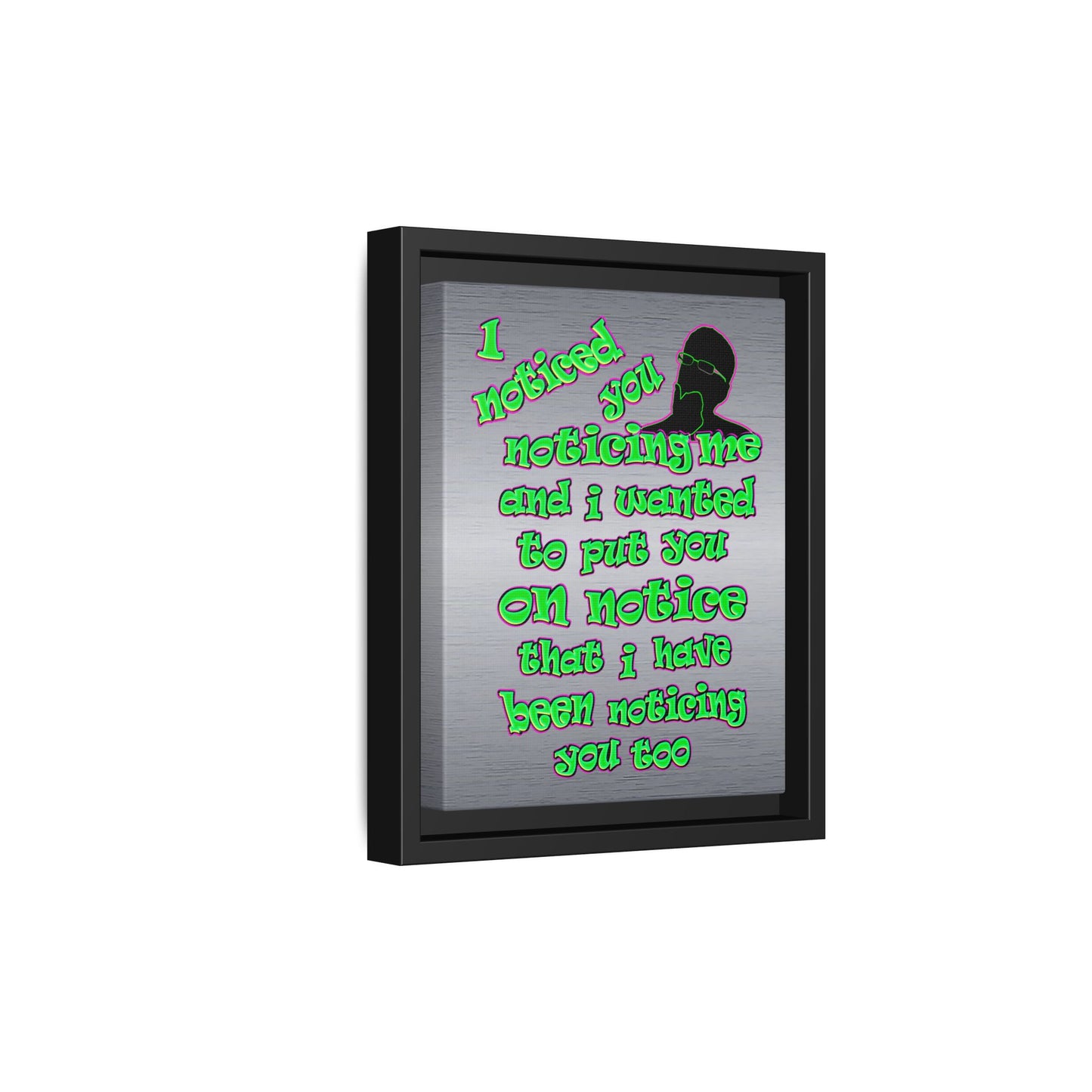 noticed you noticing - framed canvas art (brushed nickel)