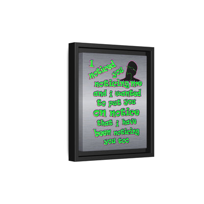noticed you noticing - framed canvas art (brushed nickel)