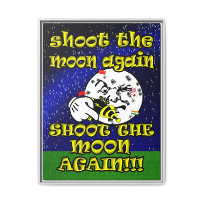 shoot the moon again - framed canvas art ('snoops' background)