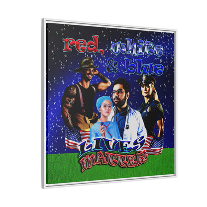 rw&b lives matter - framed canvas art ('snoops' background)