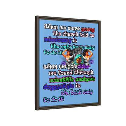 doggystyle - framed canvas art (light blue)