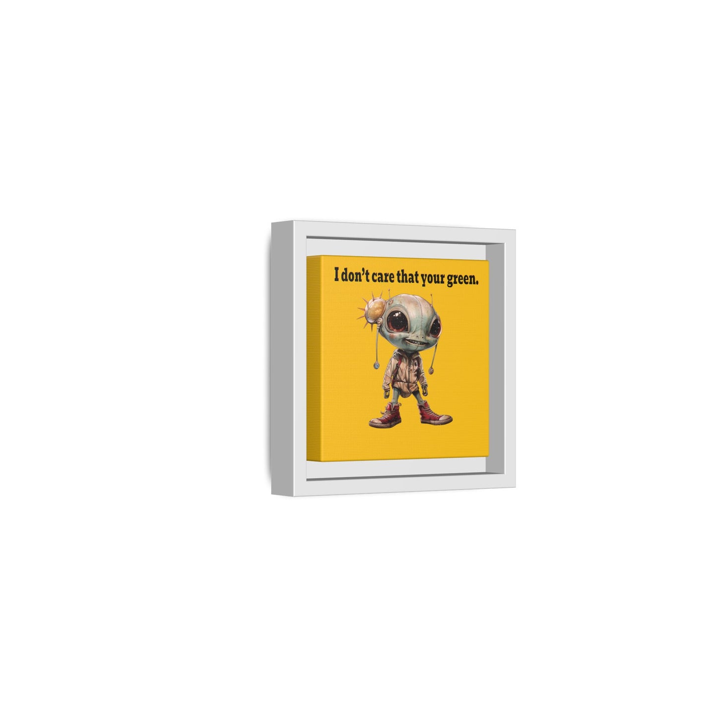 I don't care that your green - framed canvas art (yellow)