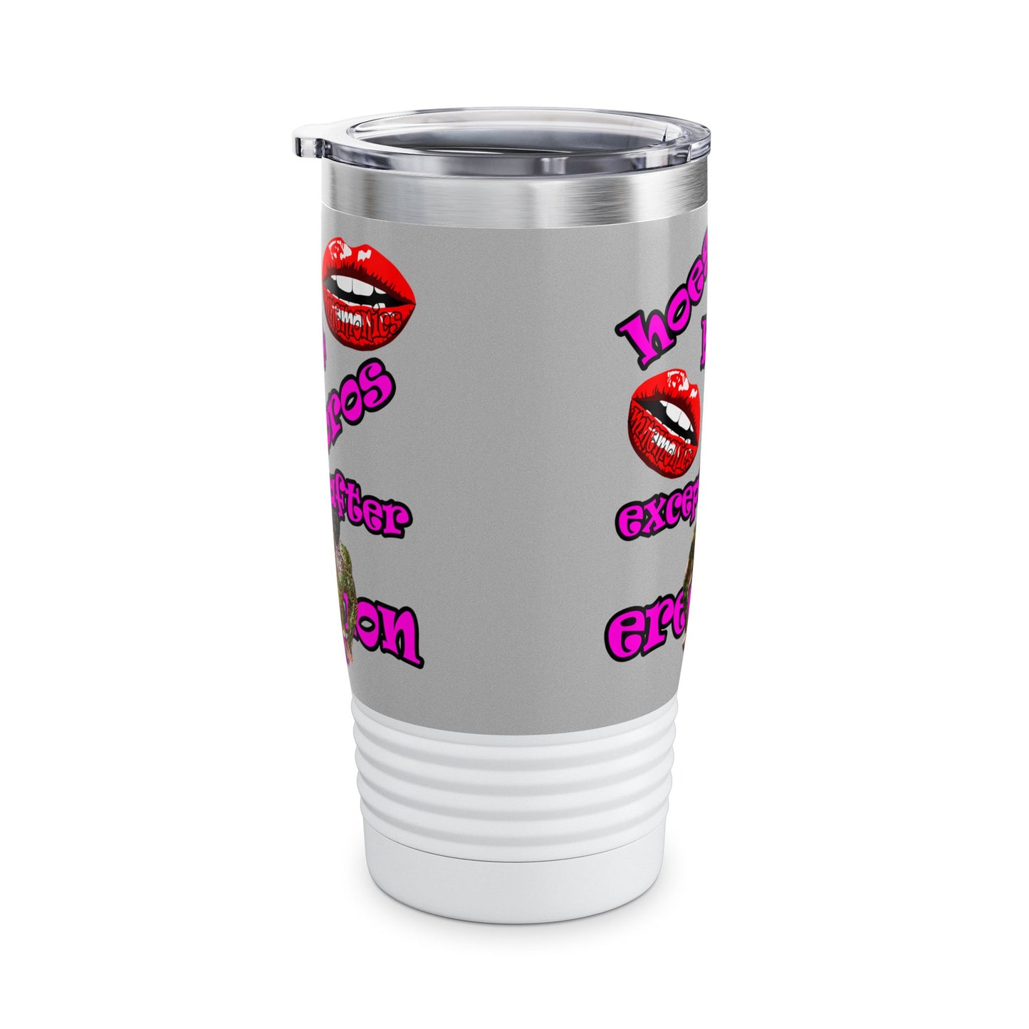 hoes b4 bros - Ringneck Tumbler, 20oz (light grey)