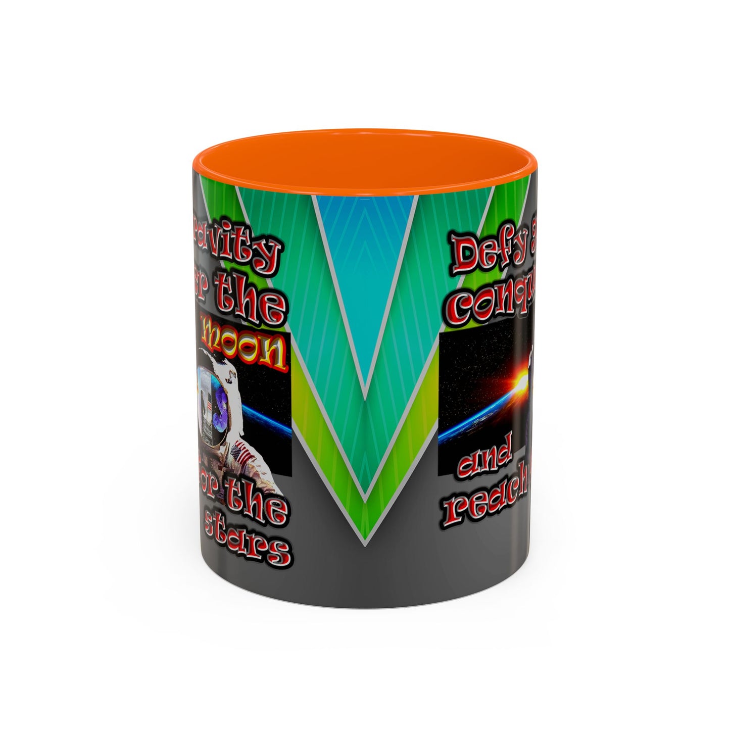 defy conquer reach - Accent Mug (rainbow split)
