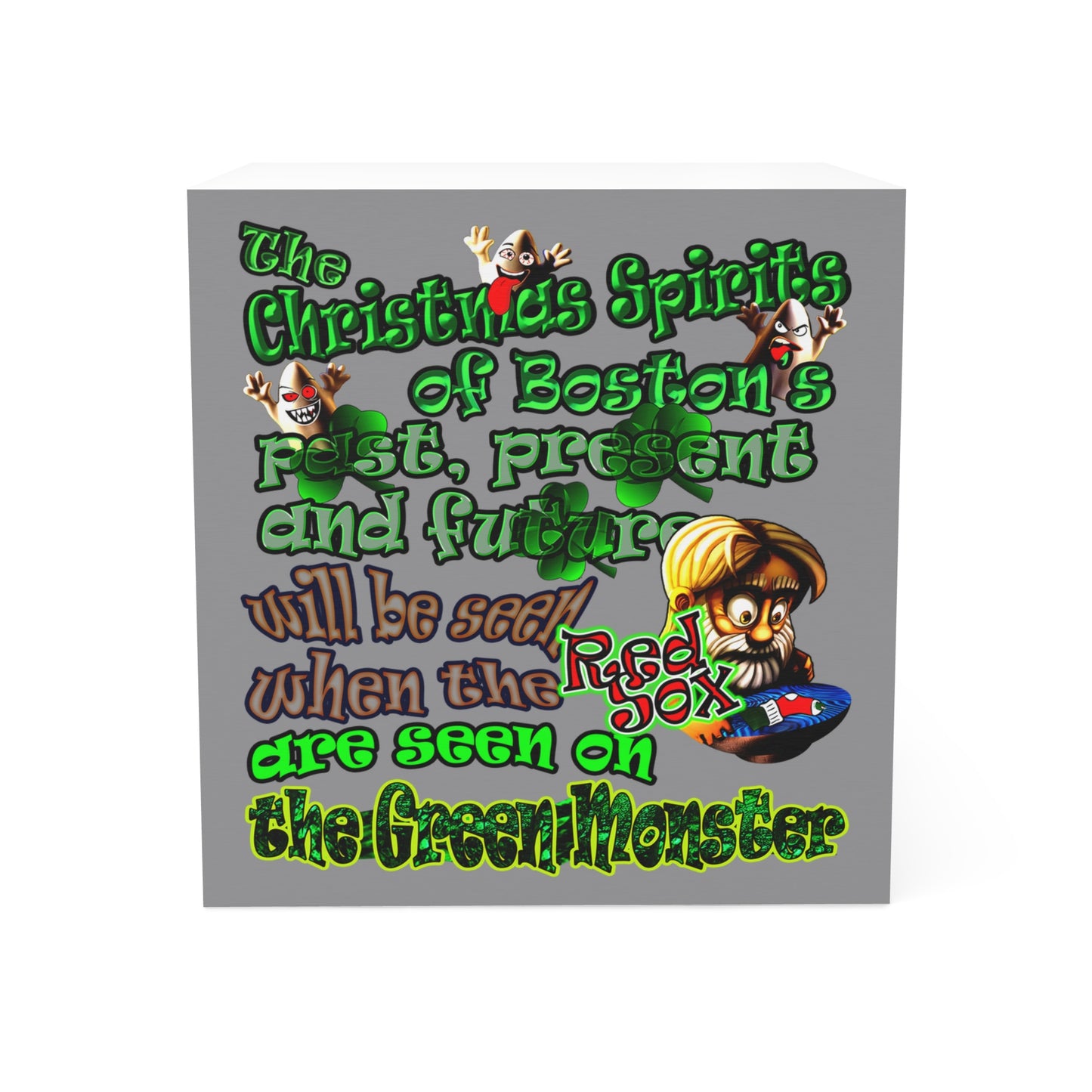 christmas spirits of boston - note cube (grey)