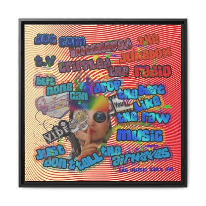 drop the beat - framed canvas art (yellow-orange wave)