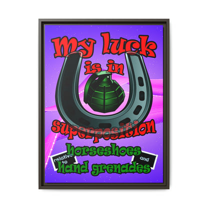my luck - framed canvas art (purple-pink wave)
