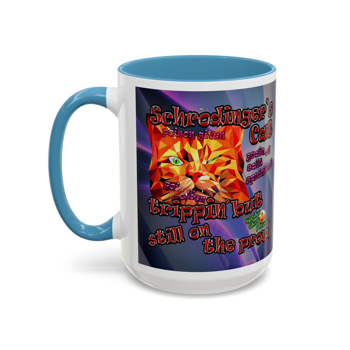 schrodinger's cat - Accent Mug (grey-pink wave)