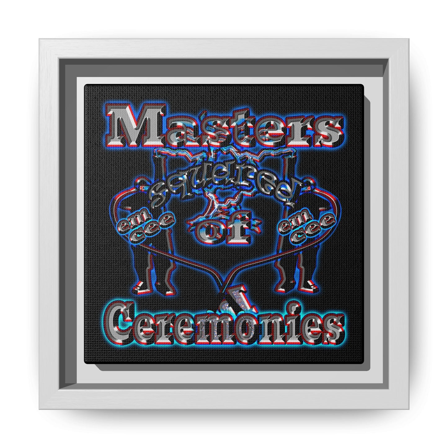 em cee squared - framed canvas art (black)