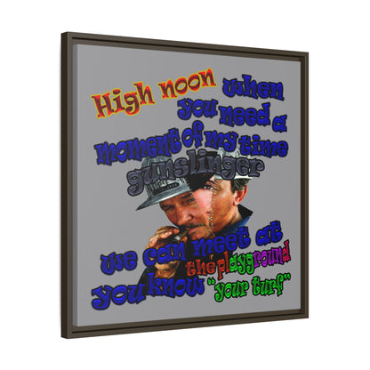 high noon - framed canvas art (grey)
