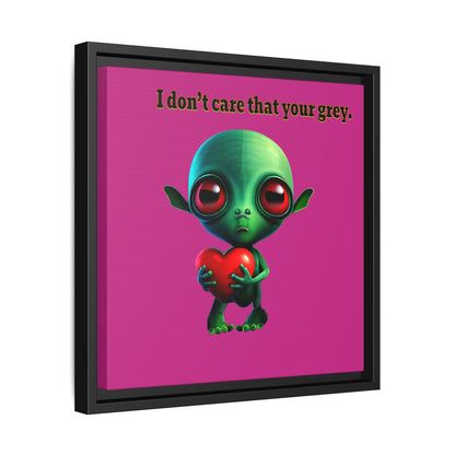 I don't care that your grey - framed canvas art (pink)