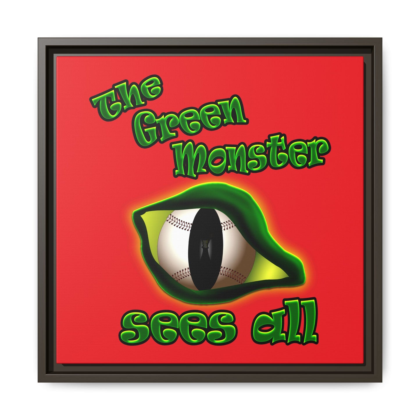 green monster - framed canvas art (red)