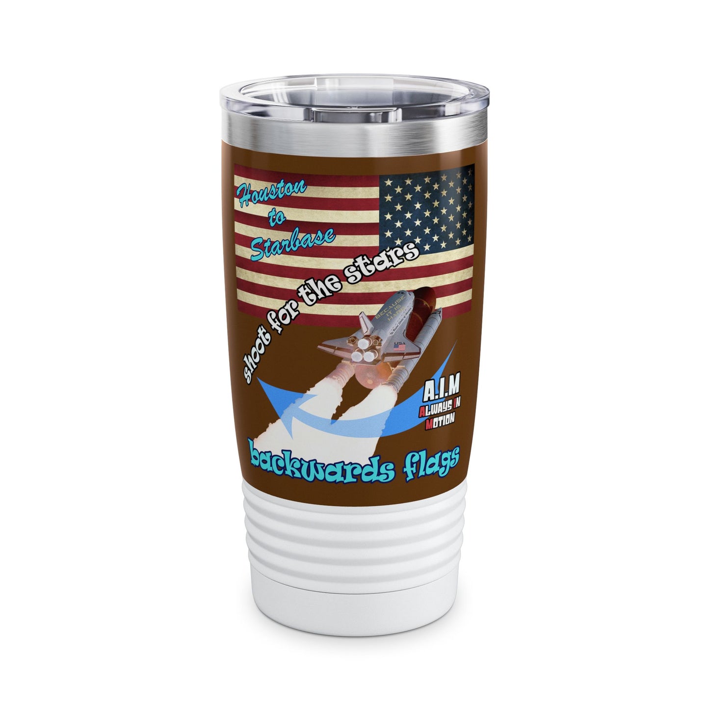 shoot for the stars - Ringneck Tumbler, 20oz (brown)