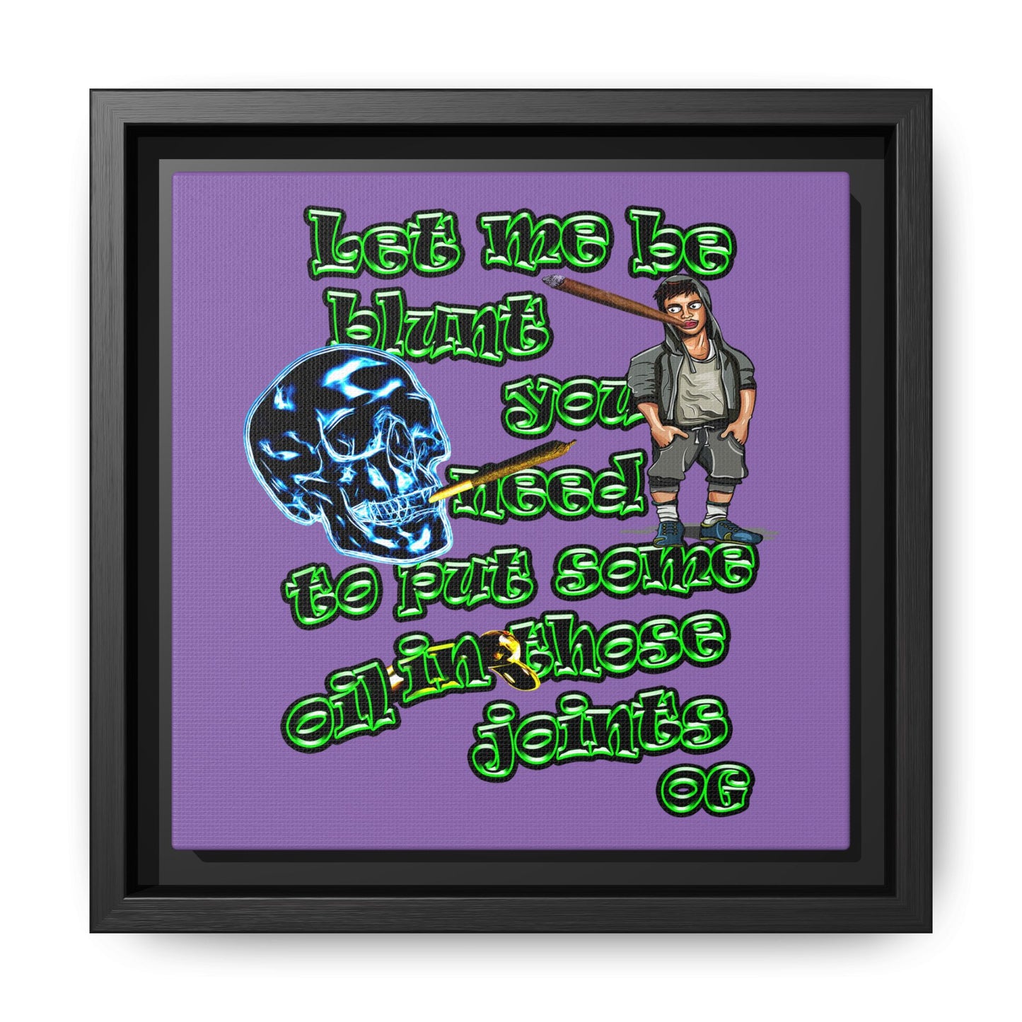 og - framed canvas art (light purple)