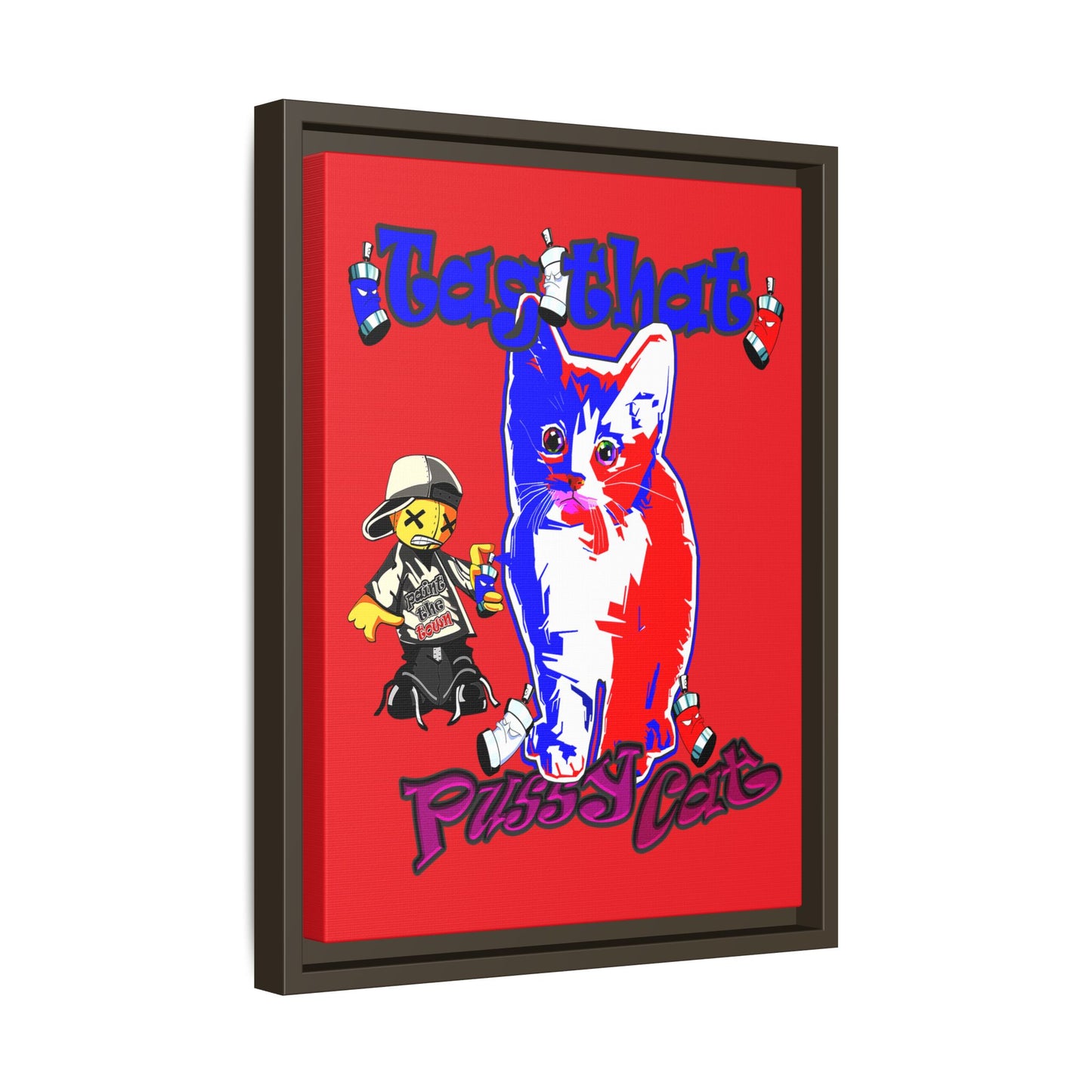tag that - framed canvas art (red)