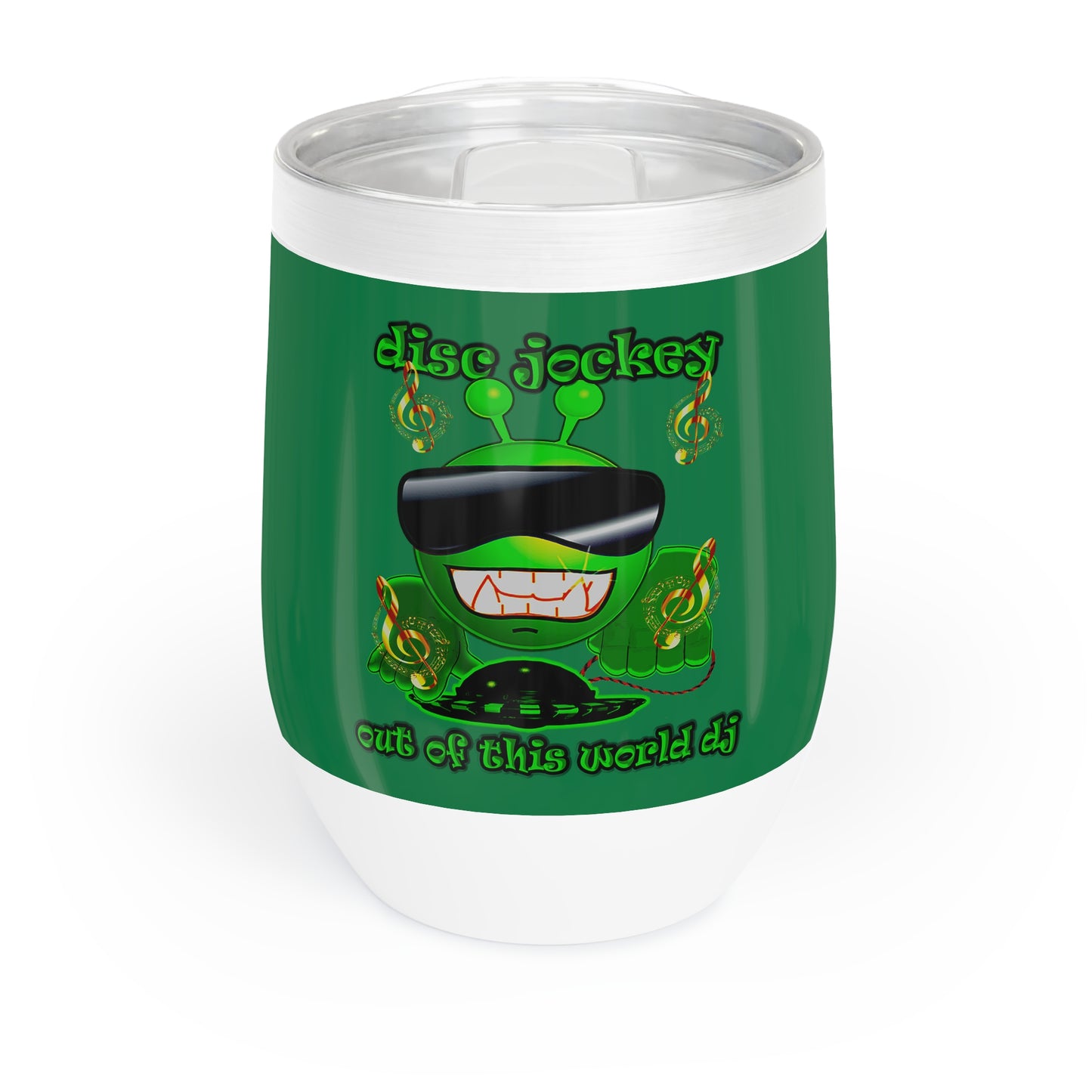 disc jockey - Chill Wine Tumbler (dark green)