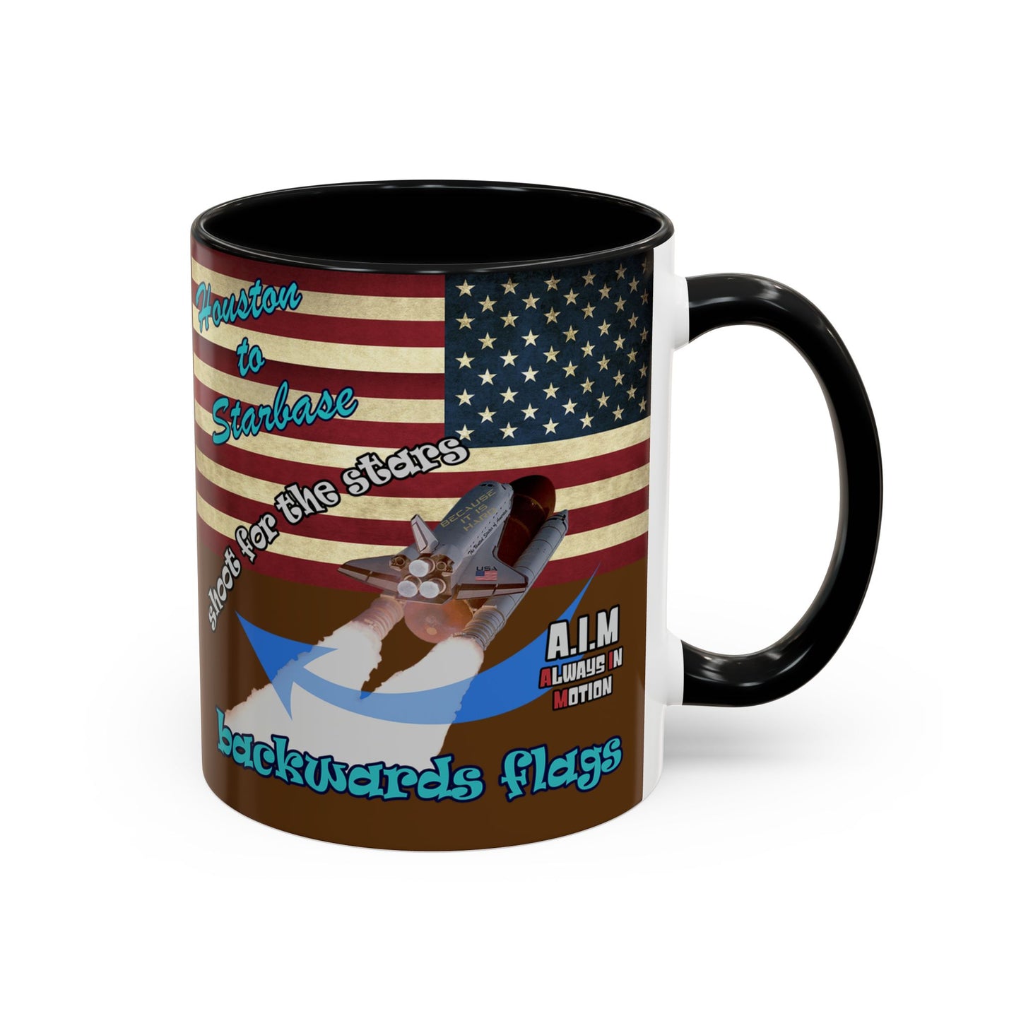 shoot for the stars - Accent Mug (brown)
