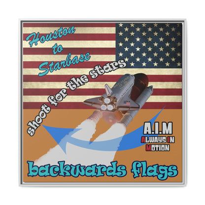 shoot for the stars - framed canvas art (light brown)