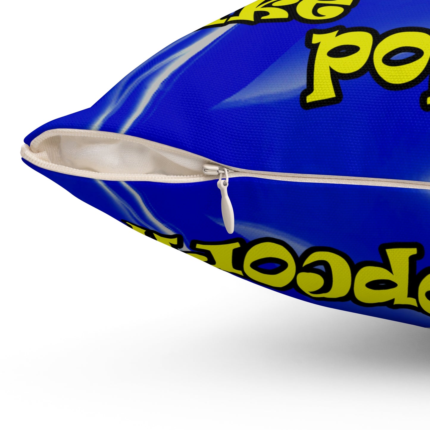 popping like popcorn - Spun Polyester Square Pillow - (blue-white wave)