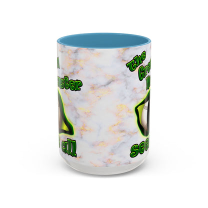 green monster - Accent Mug (white marble)