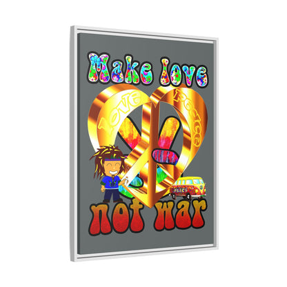 love peace - framed canvas art (dark grey)