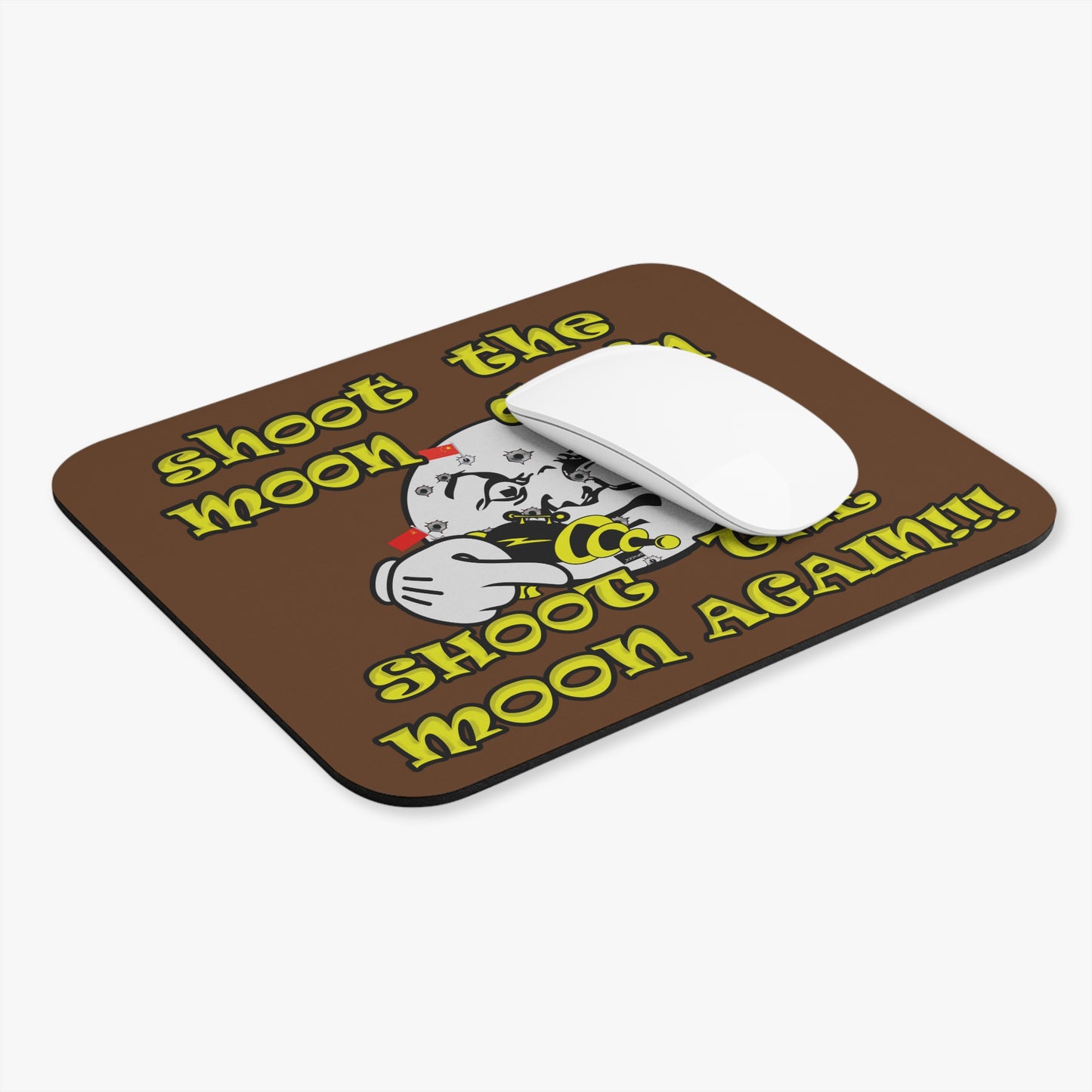 shoot the moon again - Mouse Pad (Rectangle) (brown)