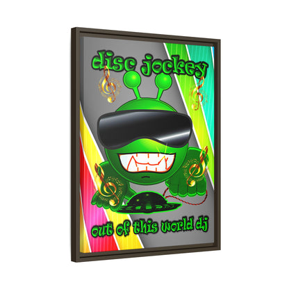 disc jockey - framed canvas art (rainbow split)