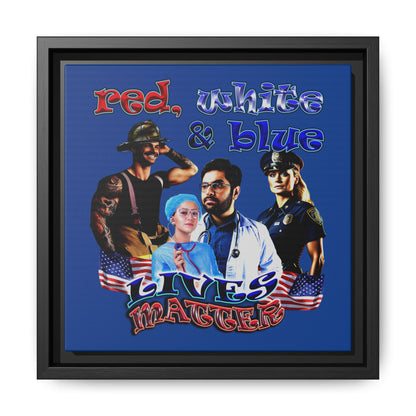rw&b lives matter - framed canvas art (dark blue)