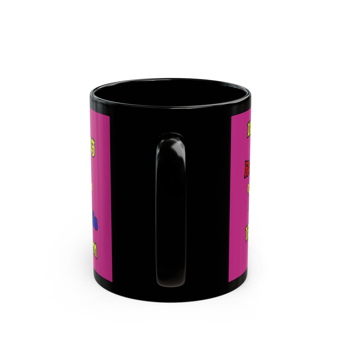 popping like popcorn - Black Mug (pink)