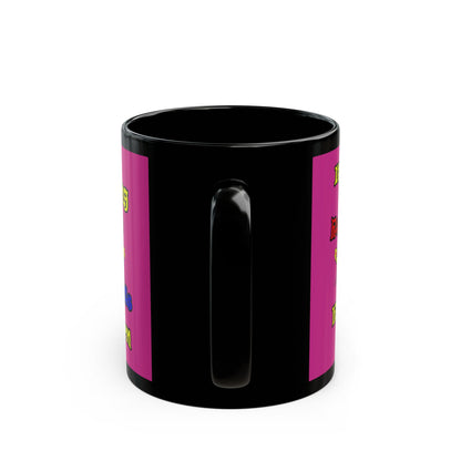 popping like popcorn - Black Mug (pink)